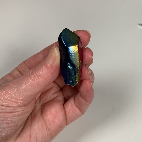Electroplated Quartz Point – Stunning Crystal with Iridescent Metallic Coating - Picture 4 of 5